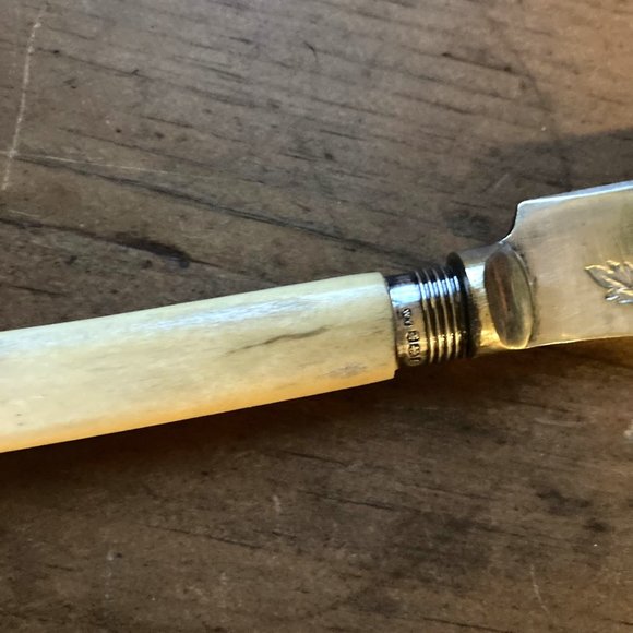 Magnificent 1923 cake knife in bone & silver - Picture 5 of 6